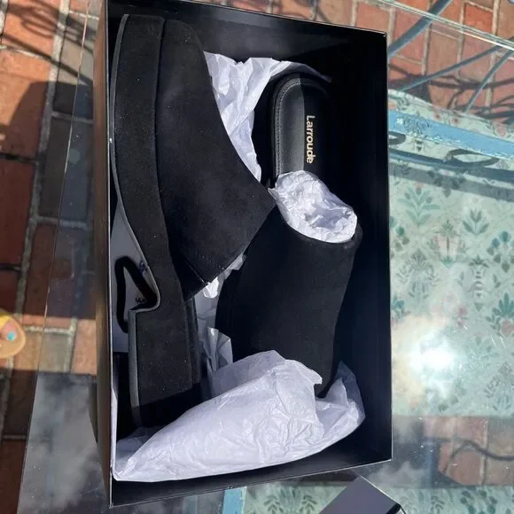 Larroude Miso Flatform Suede Clogs NIB - Picture 6 of 9